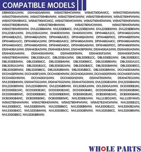 Vista 7 de Whole Parts Sello de fieltro inferior delantero del tambor de la secadora Parte # WE09X10014 - Reemplazo y compatible con algunos secadores Hotpoint