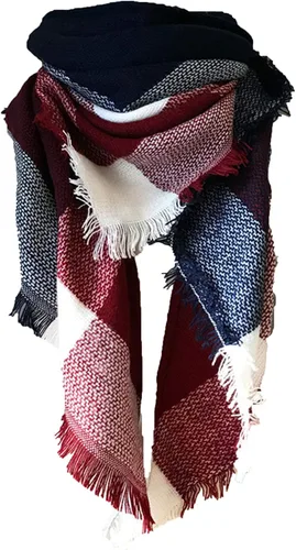 Vista 74 de Wander Agio - Bufanda envolvente con diseño a cuadros o triangular para mujer, cálida y larga, de punto, sensación de cachemira, chal