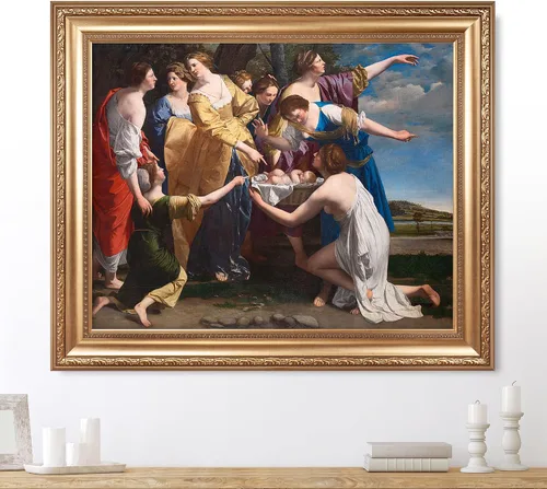 Vista 21 de Anunciación de Leonardo da Vinci Reproducciones de arte clásico, impresiones en lienzo giclée para decoración del hogar, 16 x 30 pulgadas
