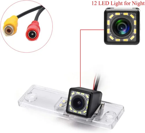 Vista 2 de Cámara de visión trasera de coche de 12 LED para Toyota 4Runner/Hilux Surf 2002 ~ 2010/Toyota Fortuner SW4/Toyota Innova y cámara de respaldo
