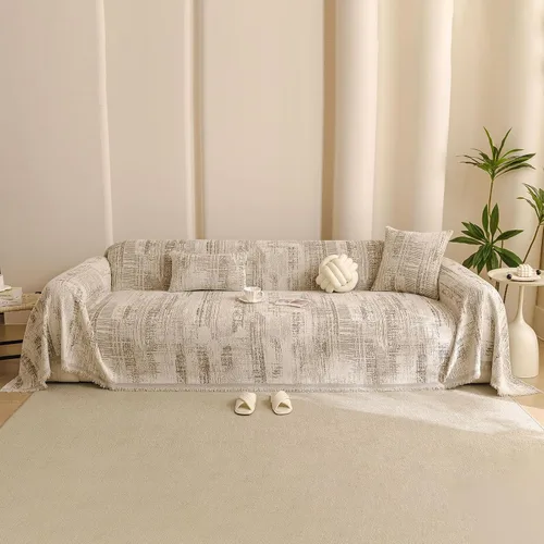 Vista 17 de VClife Boho Small Loveseat Cover Thick Soft Chenille Couch Cover for Dog 001# Caqui