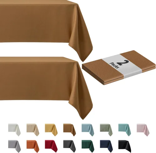 Vista 51 de maxmill Mantel cuadrado de jacquard resistente a las manchas, impermeable, resistente a las arrugas, lavable, suave, mantel decorativo de tela