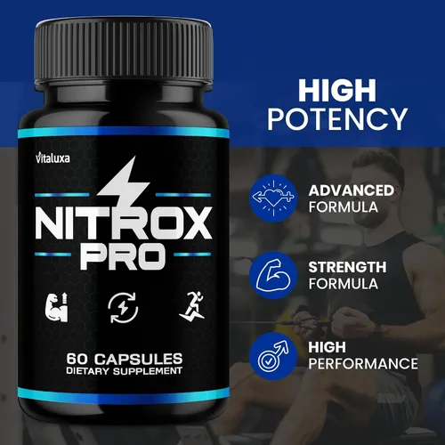 Vista 4 de Nitrox Pro Capsules, NitroxPro Suplemento Fórmula avanzada de máxima fuerza para un apoyo de gestión premium, ingredientes totalmente naturales
