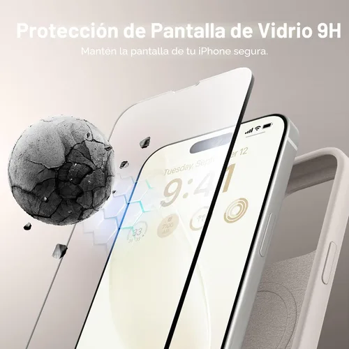 Vista 6 de GONEZ Funda de silicona para iPhone 15 Pro Max, compatible con Magsafe, protector de cámara + protector de pantalla, forro de microfibra suave