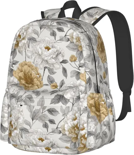 Vista 18 de SUPLUCHOM Mochila escolar vintage con hojas mágicas de hongos y bosques, mochila casual para hombres y mujeres, bolsa de poliéster para laptop