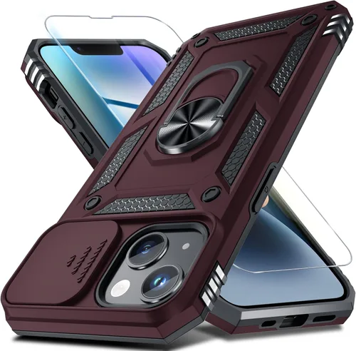 Vista 139 de Janmitta Funda para iPhone 8 Plus/7 Plus/6 Plus, Cubierta de Teléfono con Cubierta Deslizante Integrada para Lente de Cámara + Protector