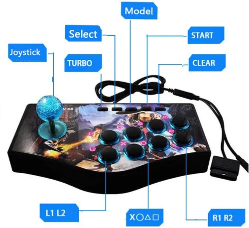 Vista 5 de Sunchi - Palo de combate 3 en 1 para PC PS3 Android TV Box Raspberry Pi Retro Pie