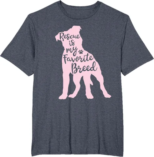 Vista 98 de Pitbull Rescue Is my Favorite Breed Dog Pit Bull Mama - Camiseta, Negro, S