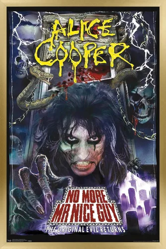 Vista 18 de Trends International Alice Cooper - Póster de pared No More Mr. Nice Guy, 14.725 x 22.375 pulgadas, versión enmarcada de madera de granero Versión