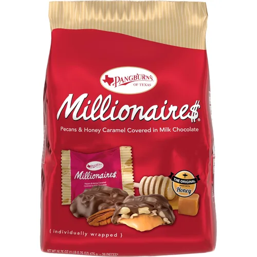 Vista 8 de Pangburn's of Texas Millionaires - Pecanas cubiertas de chocolate con leche, bolsa de 16.75 onzas