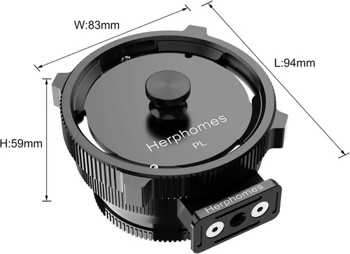 Vista 7 de Adaptador PL-E para lente PL Cine a Sony E/NEX, soporte de latón, base de trípode, 2 tapas