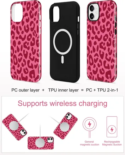 Vista 324 de Jusy Funda compatible con MagSafe con estampado de caparazón de tortuga marrón para iPhone 7/8/SE, cubierta protectora de TPU suave magnética