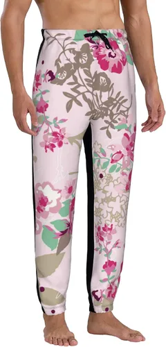 Vista 3 de Jutdopt Men Leaves Flowers Feathers Sweatpants Joggers Sweatpants Baggy Jogger Pants with Pocket for Men
