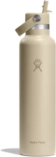 Vista 20 de Hydro Flask Botella de agua – Acero inoxidable aislado – Tapa flexible con pajita de boca estándar, antiderrames, a prueba de fugas y recargable