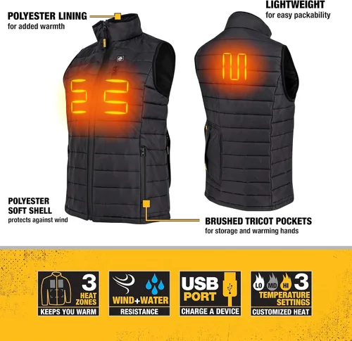 Vista 3 de DEWALT womens Dewalt Lightweight Puffer Heated Vest