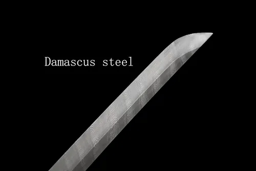 Vista 5 de Full Tang Katana Sword Sharp Real Samurai Swords Handmade Anime Sword 41inch Rojo