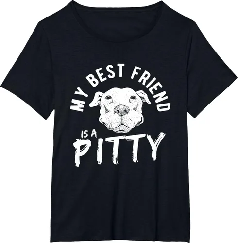 Vista 35 de My Best Friend Is A Pitty Pitties Pitbull - Camiseta Negro