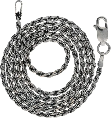 Vista 5 de Collar de cadena de plata de ley de 0.079in con corte de diamante (longitudes de 14, 16, 18, 20, 22, 24, 26, 28, 30, 32, 34, 36 pulgadas)