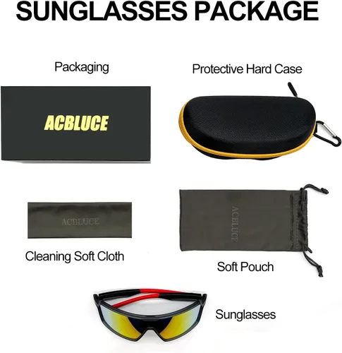 Vista 7 de Gafas de sol deportivas de ciclismo para hombres y mujeres, ideales para béisbol, pesca, correr, motocicleta, bicicleta, marco irrompible TR90