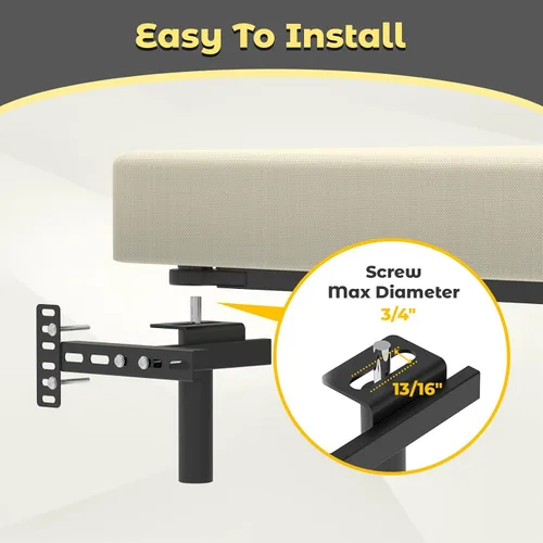 Vista 4 de Soportes de cabecera para marco de cama de metal, soportes ajustables universales para cabecero con kit de extensión de pie de cama que se ajusta a