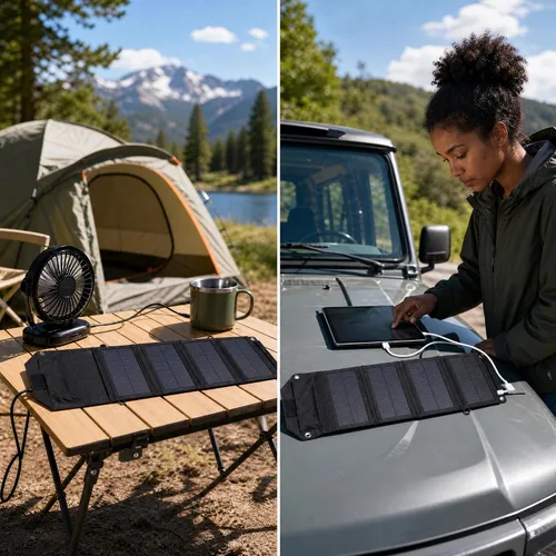 Vista 5 de Cargador de panel solar portátil de 30 W, salida de 20 W, 5.2 V, 2 A, 2 USB, cargador de panel solar plegable para computadoras portátiles