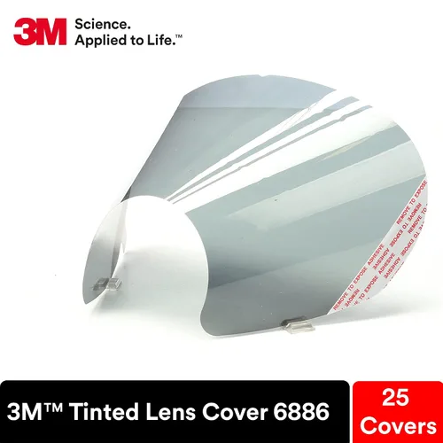 Vista 2 de 3M Cubierta de lente tintada 6886, bolsa de 25, uso con piezas frontales completas 3M serie 6000, ayuda a proteger la lente