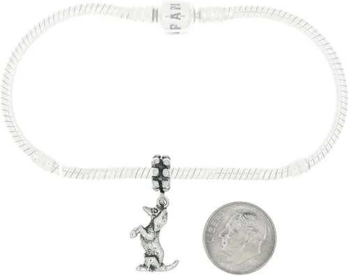Vista 2 de LGU Abalorio colgante de plata de ley con diseño de perro salchicha Weenie, Plata esterlina