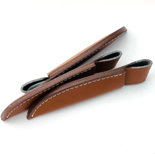 Vista 3 de Funda de cuero para cuchillos de hoja fija, funda de cuchillo recto, funda táctica EDC con trabilla para cinturón para cazar
