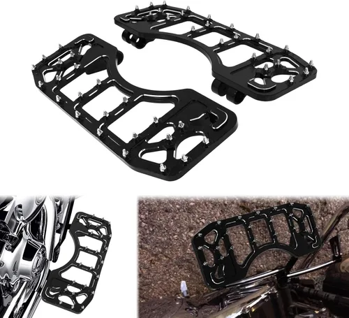 Vista 2 de Juego de tablas de suelo para conductor, estribos delanteros y traseros, MX Wide Offroad CNC Pedal de freno apto para Harley Touring Road Glide