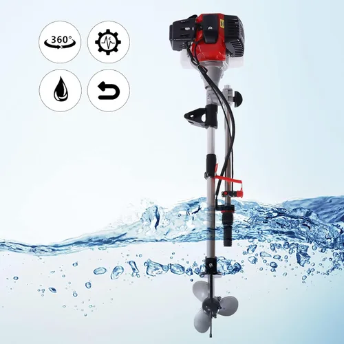 Vista 6 de Motor fuera de borda de 2 tiempos de 2.3 HP, motor de barco de gas de 52 cc, motor de gasolina, motor de lancha de pesca, motor de timbre, control