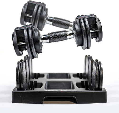 Vista 10 de CAP ADJUSTABELL - Juego de mancuernas ajustables de selección rápida de primera calidad para entrenamiento de fuerza, individuales y pares, 12.5