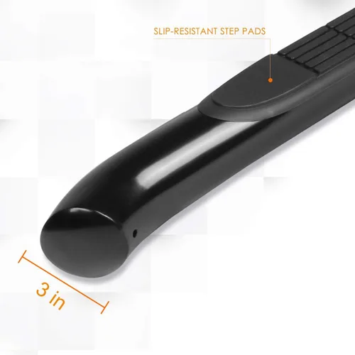 Vista 3 de (2 piezas) barras de paso Nerf redondas negras de 3 pulgadas compatibles con Ram 19-20 1500 Pickup Crew Cab