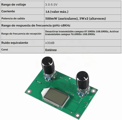 Vista 4 de Módulo receptor de FM digital, módulo receptor de radio, placa estéreo digital, pantalla LCD DSP PLL 76.0MHz-108.0MHz