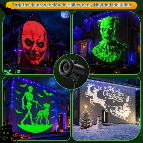 Vista 6 de Luces de proyector de Halloween 12 en 1, luz de proyección dinámica