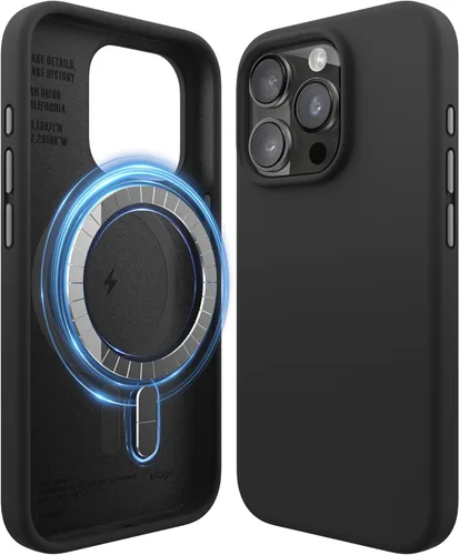 Vista 21 de elago - Carcasa magnética de silicona para iPhone 15, color negro Compatible con MagSafe, imanes integrados, silicona de agarre suave, a prueba
