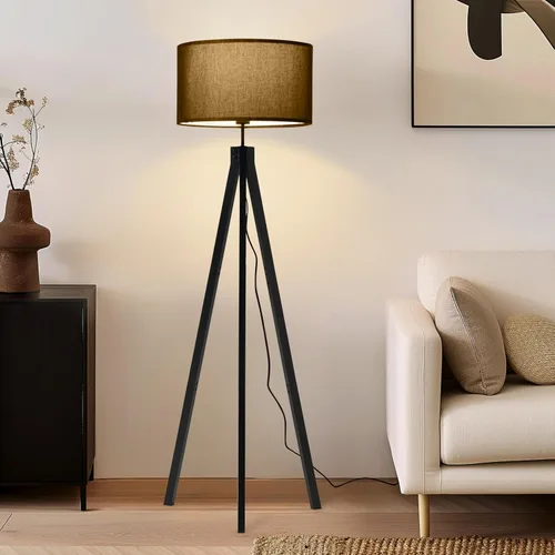 Vista 6 de Brightech Eden - Lámpara de pie LED con trípode, luz moderna regulable de mediados de siglo para salas de estar contemporáneas, lámpara de pie alta