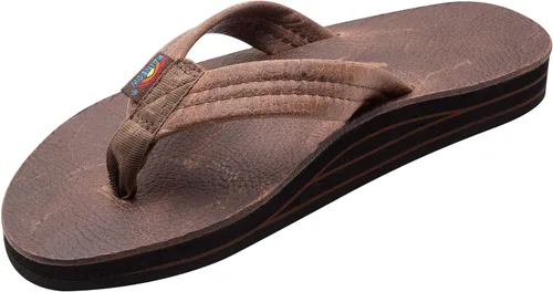 Vista 12 de Rainbow Sandals - Sandalias de cuero para hombre, doble capa con soporte de arco Buckskin