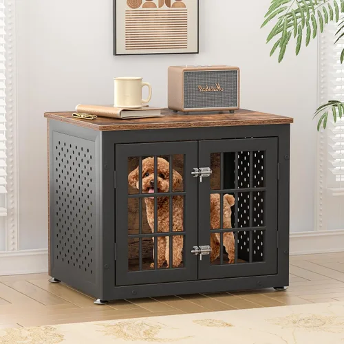 Vista 2 de rehomerance Jaula/Mueble de Servicio Pesado de 26" para Perros Pequeños, Perrera de Metal para Perros con Alta Ansiedad, Jaula para Mascotas a