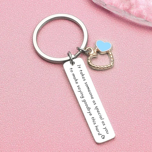 Vista 3 de ORZOESD Llavero de despedida para colega, regalo de jubilación, joyería de despedida, llavero de despedida, compañero de trabajo, joyería