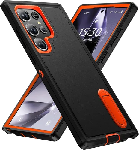 Vista 10 de BaHaHoues Funda con soporte integrado para Samsung Galaxy S22 5G de 6.1 pulgadas, a prueba de golpes, polvo y caídas, de grado militar