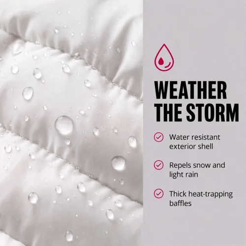 Vista 5 de CANADA WEATHER GEAR - Abrigo largo acolchado para mujer - Parka con capucha de piel sintética resistente al viento y al agua para invierno Blanco