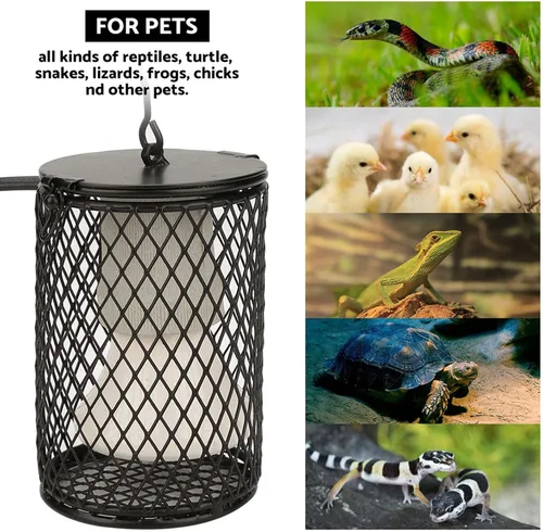 Vista 8 de Tbest Lámpara de calor para reptiles, calentador de jaula de pájaros, nano de reptiles, calentador de gallinero, más seguro que las lámparas