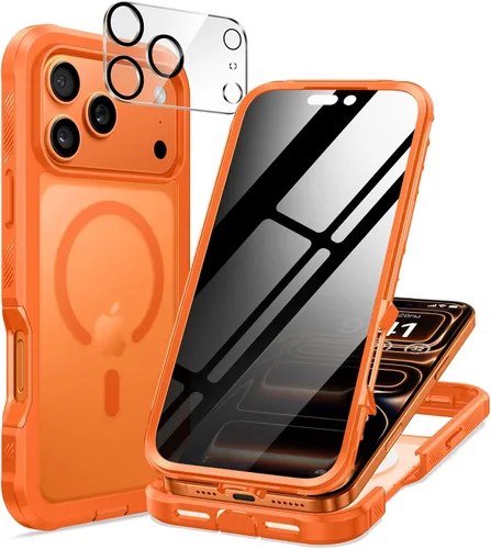 Vista 13 de seacosmo para iPhone Air Funda, Carcasa Completa con Protector de Privacidad de Vidrio Templado 9H Integrado y Protector de Lente de Cámara