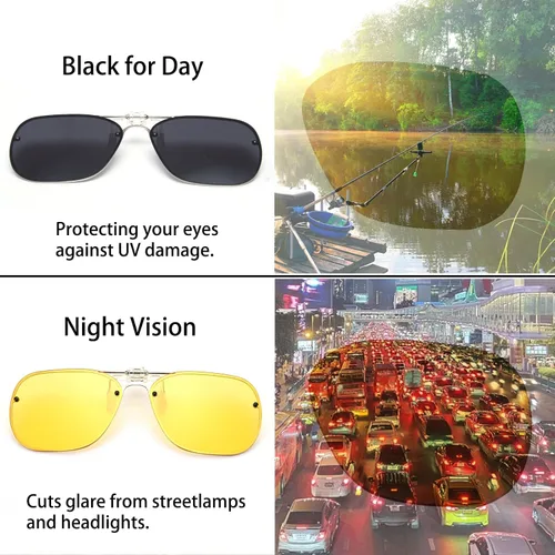 Vista 3 de TERAISE Gafas de sol con clip abatibles polarizadas HD unisex para exteriores conducción UV400