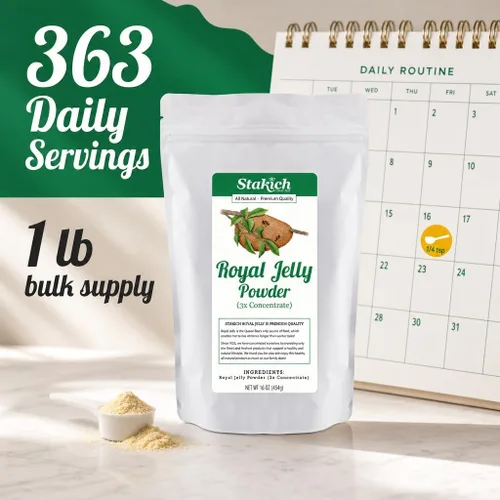 Vista 2 de Stakich Royal Jelly Powder - 3 concentrados, liofilizados, puro, 1 libra a granel