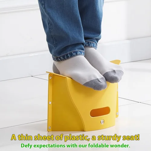 Vista 5 de Wind Tour Taburete plegable portátil Silla de plástico para acampar al aire libre Taburete corto de papel ultrafino utilizado como cesta de compras
