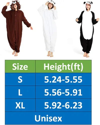 Vista 4 de III HHONS Panda Onesie Women Adult Animal Pajamas Costume Halloween Cosplay Sleepwear Onesies For Men