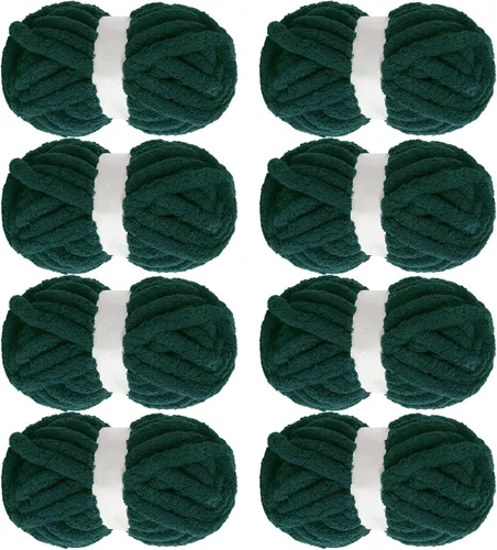 Vista 13 de MABOZOO Paquete de 8 ovillos de hilo grueso surtido para crochet - Chenilla jumbo esponjosa, hilo suave y voluminoso para tejer a mano o con los Rojo