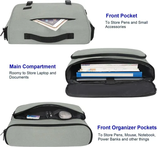 Vista 56 de MATEIN Bolsa tipo mensajero para hombres, mochila escolar para adolescentes, ligera de 17.3 pulgadas, maletín para laptop grande, bolsa cruzada