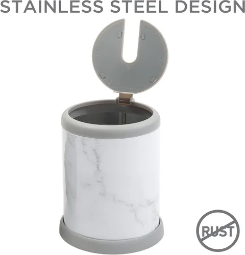 Vista 4 de Bath Bliss Cepillo de inodoro y soporte Tapa con cierre automático Cabezal de cepillo de 360 grados Limpieza del baño Tamaño compacto